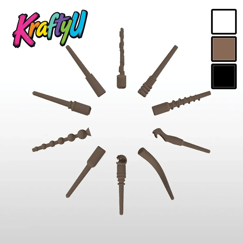 Baguettes Magiques Inspiration Officielle (lot de 10 pièces) (Marron)